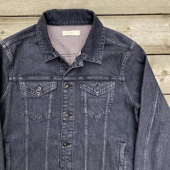 Allsaints Sheba Denim Jacket Large Gray - Picture 2 of 10